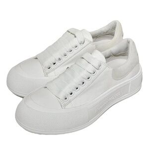 Alexander McQueen White Deck Plimsoll Trainers Sneaker Size 7 / 37